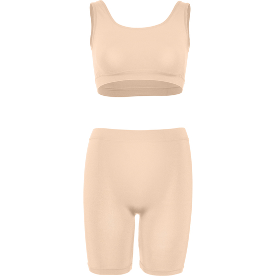 OPAQUE SET WITH CYCLING PANTS - NUDE