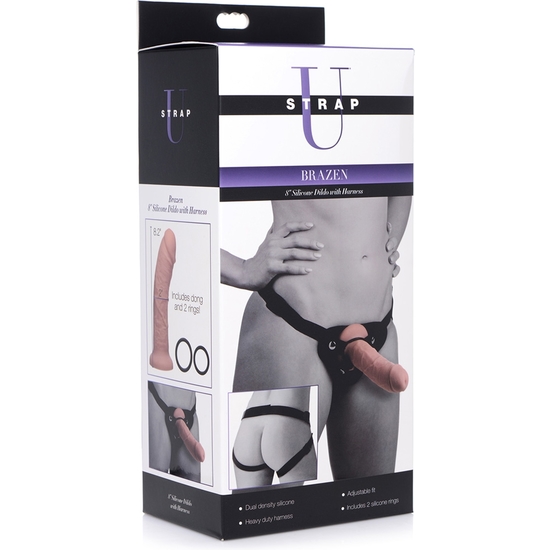 BRAZEN 8 - HARNESS WITH REALISTIC SILICONE PENIS