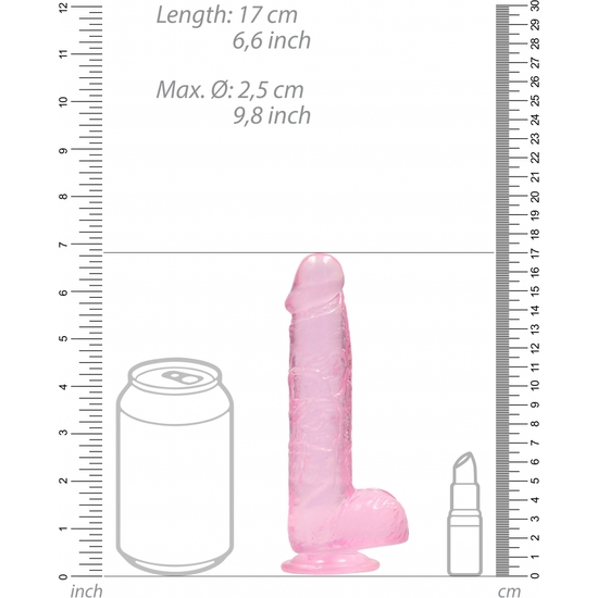 REALISTIC PENIS WITH TESTICLES 15 CM - PINK