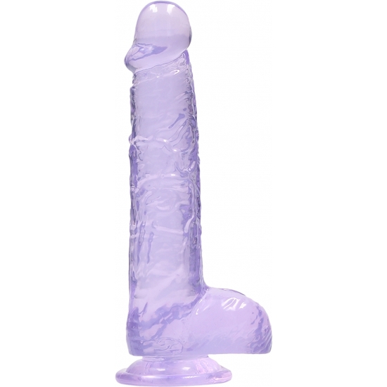 REALISTIC PENIS WITH TESTICLES 15 CM - PURPLE