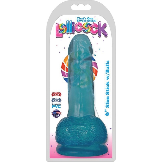15 CM REALISTIC PENIS WITH BERRY ICE CREAM TESTICLES - BLUE 