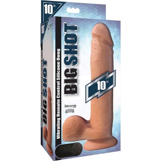 PENIS WITH TESTICLES 25 CM SILICONE VIBRATING REMOTE CONTROL - FLES