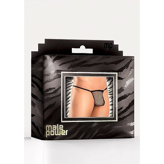 THONG WITH FISHING - BLACK