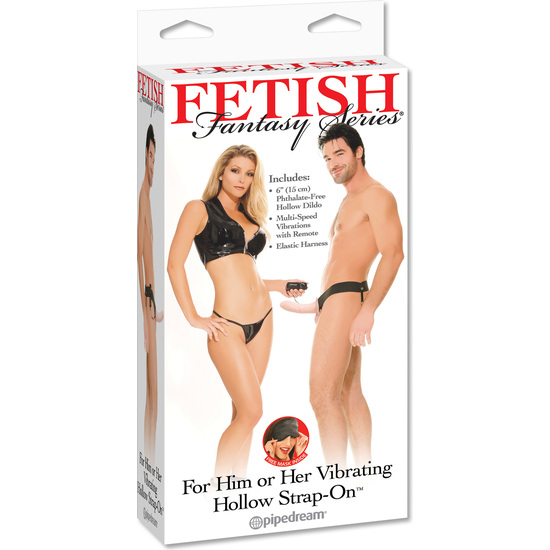 FETISH FANTASY HOLLOW VIBRATING HARNESS FOR HIM AND HER FLESH COLOR