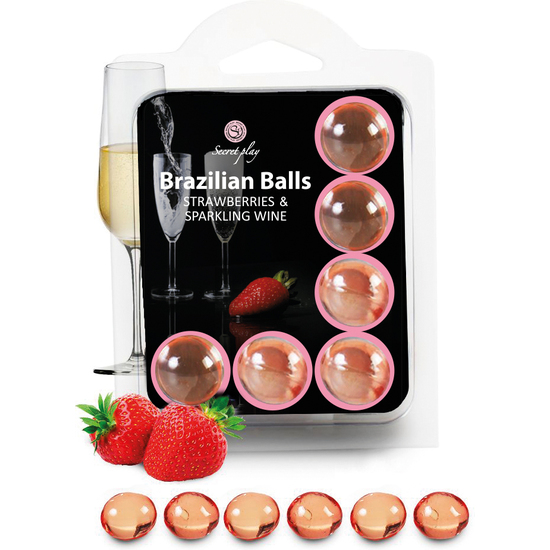 Secret Play Set 6 Brazilian Balls Cava Strawberry Aroma