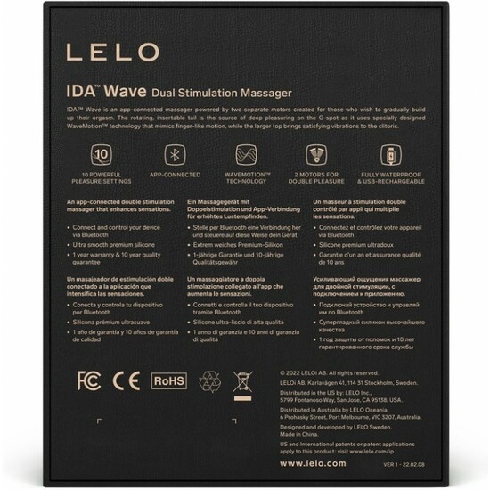 LELO IDA WAVE VIBRATOR FOR COUPLES WITH APP - CORAL