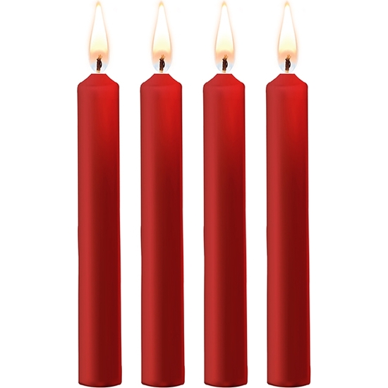 TEASING WAX CANDLES - PARAFFIN - 4-PACK - RED SHOTS