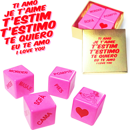 Box I Love You Languages 4 Dice Pink