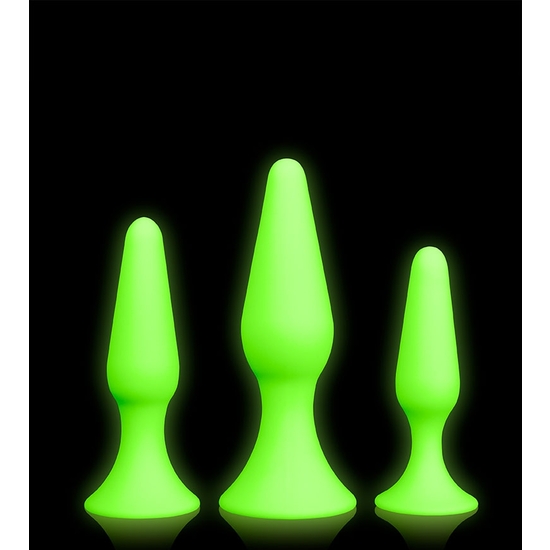Ouch! Butt Plug Set - Glow In The Dark