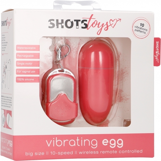 VIBRATING EGG 10 SPEED LARGE PINK REMOTE CONTROL
