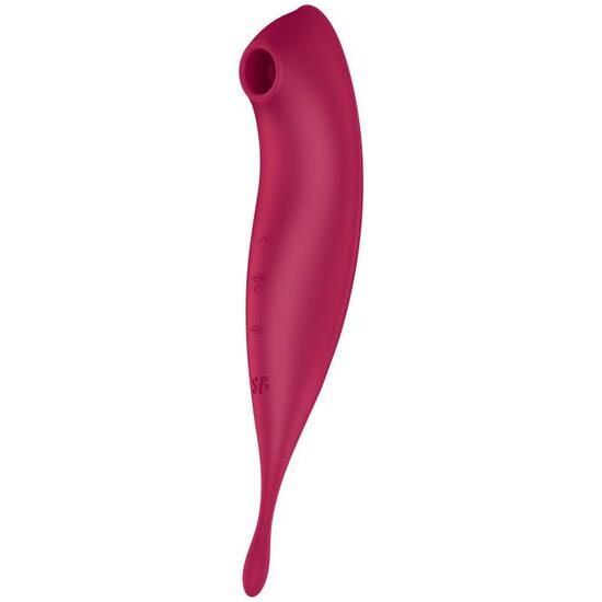 SATISFYER TWIRLING PRO+ SUCKER AND VIBRATING WAND WITH APP CONNECT - PINK