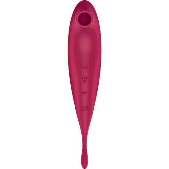 SATISFYER TWIRLING PRO+ SUCKER AND VIBRATING WAND WITH APP CONNECT - PINK
