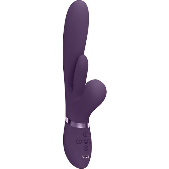 Vive Kura - G-spot Thrusting Vibrator With Tongue And Pulse Wave Stimulator - Purple
