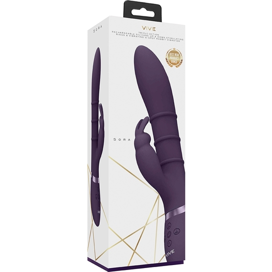 VIVE SORA - UP & DOWN VIBRATOR WITH RINGS AND G-SPOT STIMULATION - PURPLE