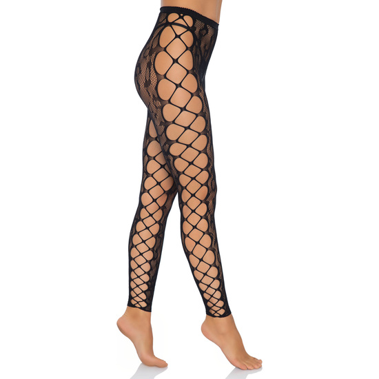 LEG AVENUE LEOPARD LACE WITHOUT FEET STOCKINGS