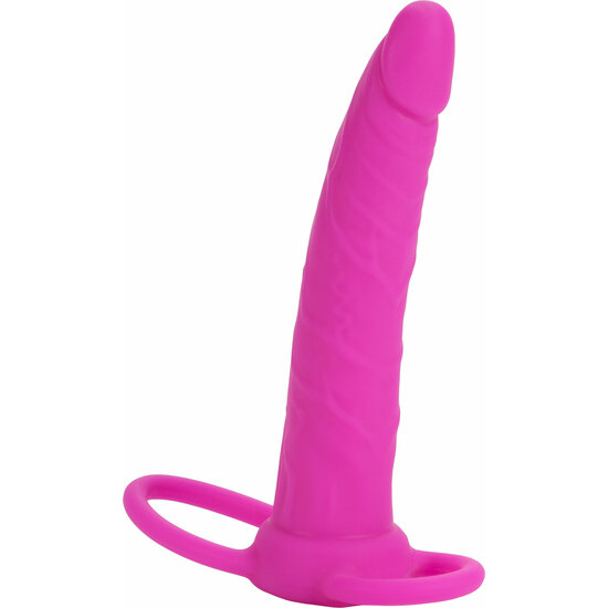 DUAL PENETRATOR DILDO WITH PINK HARNESS
