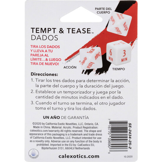 TEMPT & TEASE DICE - SPANISH