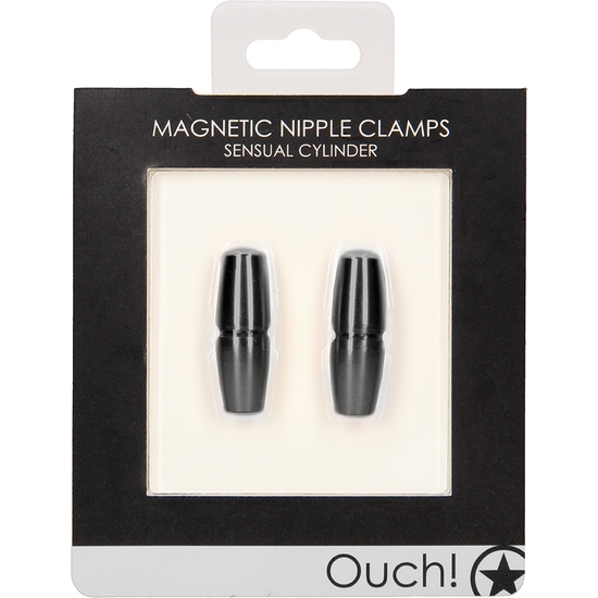 MAGNETIC NIPPLE CLAMPS - SENSUAL CYLINDER - BLACK