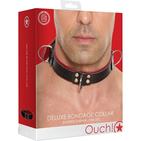 DELUXE BONDAGE NECKLACE - ONE SIZE - RED
