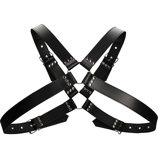 LARGE BUCKLE HARNESS FOR MEN - ONE SIZE - BLACK
