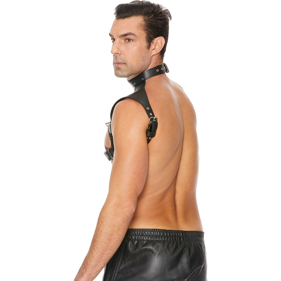 MEN´S HARNESS WITH NECK - ONE SIZE - BLACK