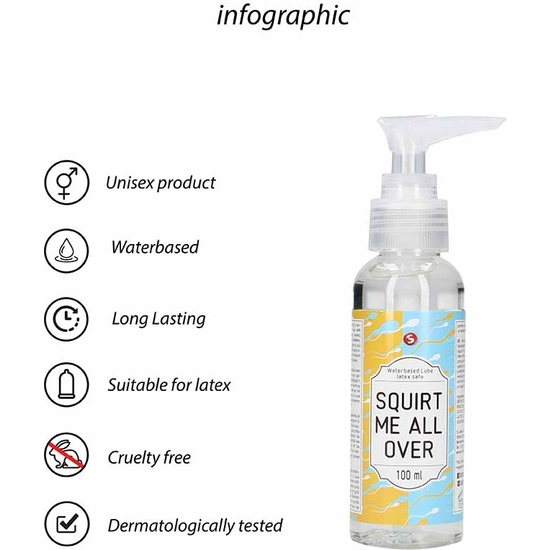 WATER BASED LUBRICANT - SQUIRT ME ALL OVER - 100 ML