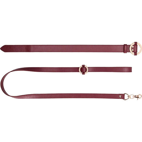 OUCH HALO - NECKLACE WITH LEASH - BURGUNDY