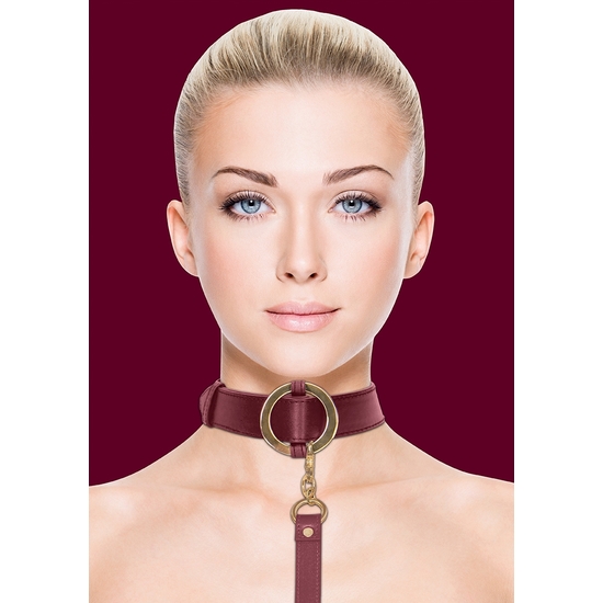 OUCH HALO - NECKLACE WITH LEASH - BURGUNDY