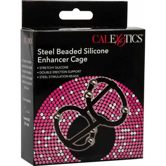 SILICONE CAGE WITH BEADS - BLACK