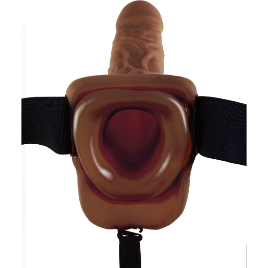 REALISTIC PENIS WITH HARNESS 24 CM BROWN