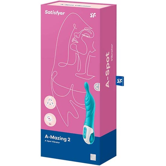 SATISFYER A-MAZING 2 A-POINT VIBRATOR - TURQUOISE