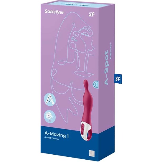 SATISFYER A-MAZING 1 POINT A VIBRATOR - MAROON