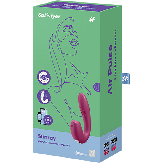 SATISFYER SUNRAY INSERTABLE VIBRATOR WITH AIR PULSE - PURPLE