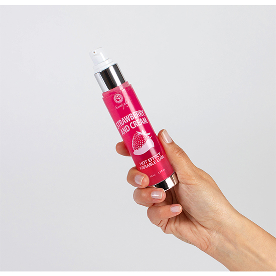 LUBRICANT AND OIL 2 IN 1 HEAT EFFECT STRAWBERRIES CREAM, 50 ML.