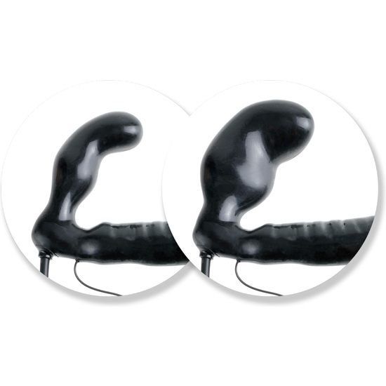 INFLATABLE PENIS VIBRATOR WITH BLACK HARNESS