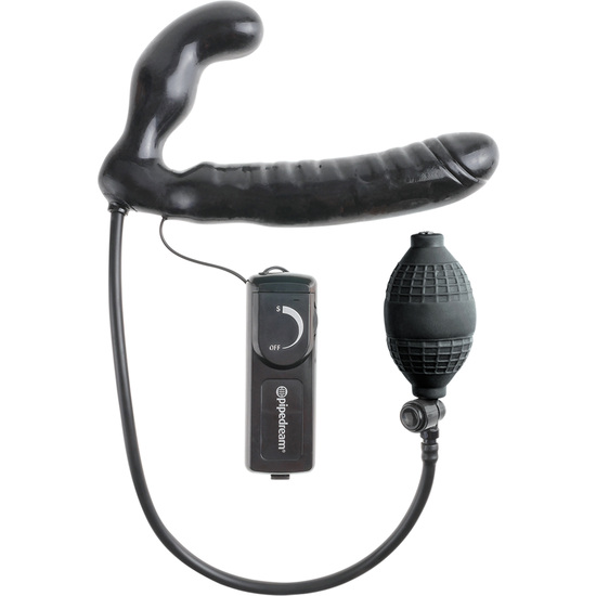 Inflatable Penis Vibrator With Black Harness