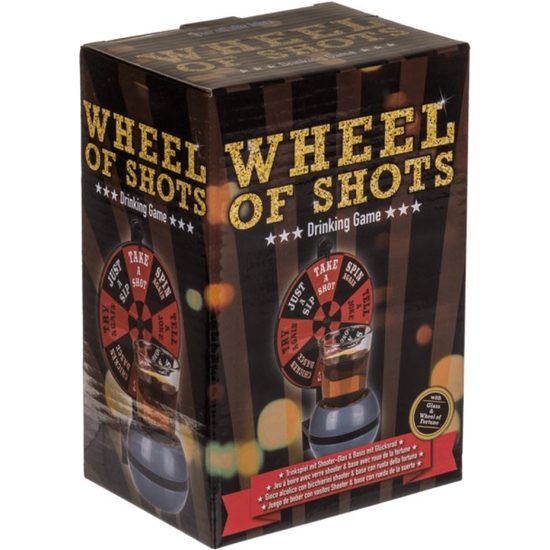 WHEEL OF SHOTS GAME TO DRINK GLASS+WHEEL OF LUCK