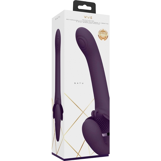 SATU - STRAPLESS WITH PULSE WAVES AND VIBRATION - PURPLE