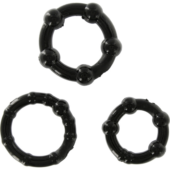 Set Of Three Black Penis Rings
