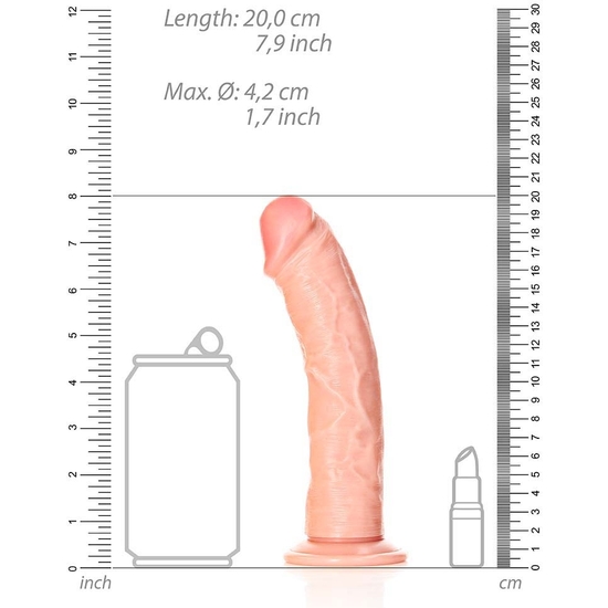 REALROCK - CURVED REALISTIC PENIS WITH SUCTION CUP - 7/ 18 CM