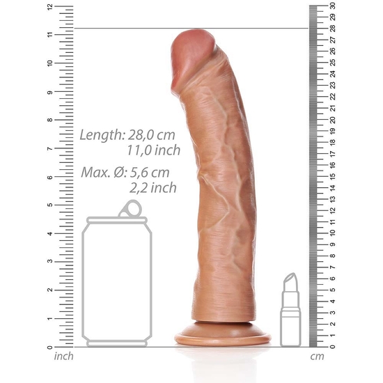 REALROCK - CURVED REALISTIC PENIS WITH SUCTION CUP - 10/ 25.5 CM