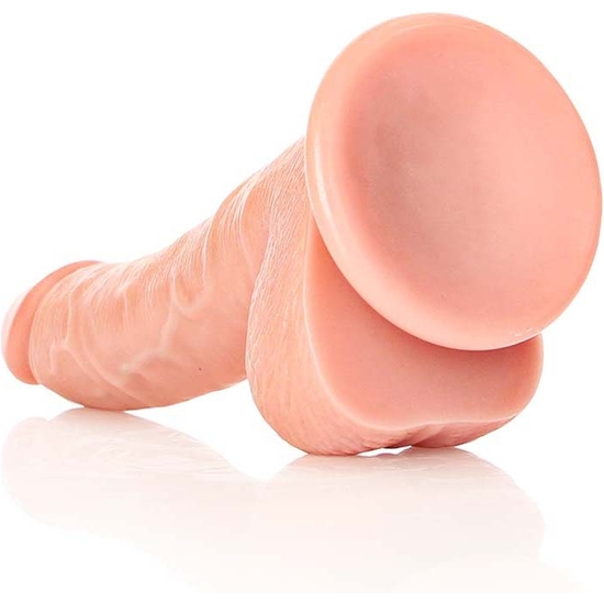 REALROCK - CURVED REALISTIC PENIS WITH TESTICLES AND SUCTION CUP - 7/ 18 CM
