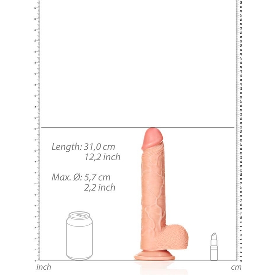 REALROCK - REALISTIC PENIS WITH TESTICLES AND SUCTION CUP - 11/ 28 CM