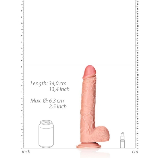 REALROCK - REALISTIC PENIS WITH TESTICLES AND SUCTION CUP - 12/ 30.5 CM