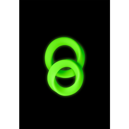 Ouch! - 2 Pcs Penis Rings - Glow In The Dark
