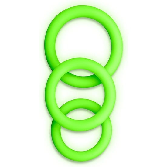 OUCH! - 3 PCS PENIS RINGS - GLOW IN THE DARK