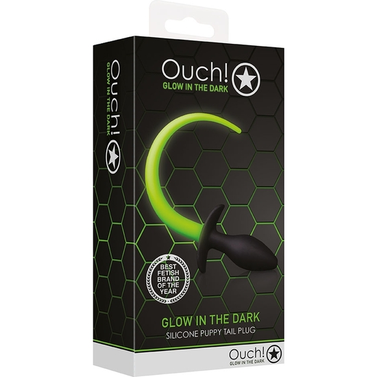 OUCH! - ANALA PLUG WITH TAIL - GLOW IN THE DARK