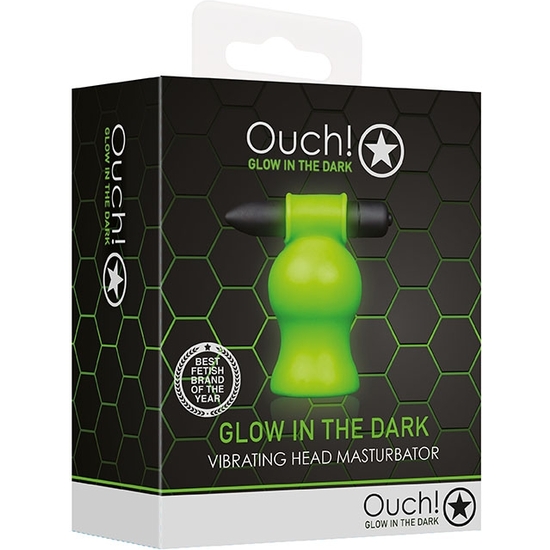 OUCH! - MASTURBATOR WITH FLUORESCENT VIBRATION - GLOW IN THE DARK