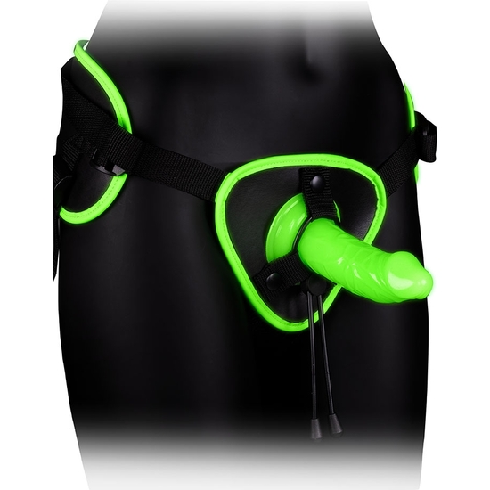 OUCH! - HARNESS WITH STRAP-ON AND GLOW IN THE DARK - GLOW IN THE DARK