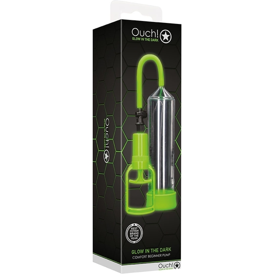 OUCH! - PENIS PUMP WITH GRIP - GLOW IN THE DARK